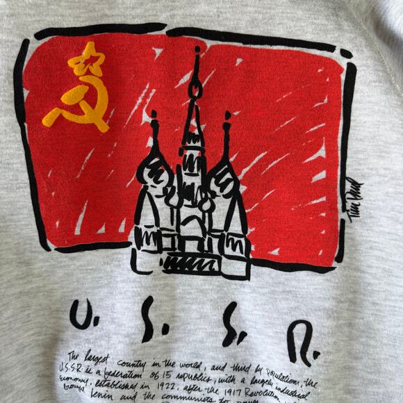Vintage Deadstock Lee USSR Sweatshirt – Rare 80s Graphic Pullover – Sz L - Picture 3 of 6